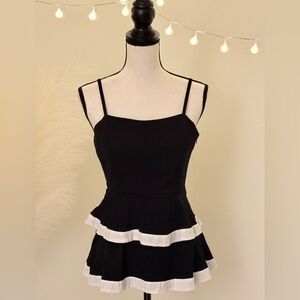 🌾 Gianni Bini Peplum Top with White Ruffle